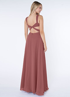 Azazie Nahrin Bridesmaid Dresses Amethyst A-Line V-Neck Pleated Chiffon Dress image4