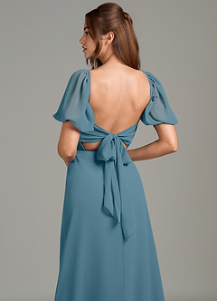 Azazie Phylicia Bridesmaid Dresses Bermuda A-Line Bow Chiffon Dress image1