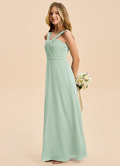 Azazie Allie Junior Agave A-Line Pleated Chiffon Dress image1