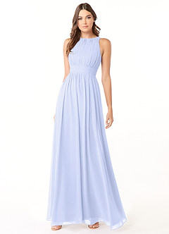 Azazie Luz Bridesmaid Dresses Lavender A-Line Lace Chiffon Dress image3