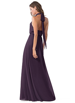 Azazie Landry Bridesmaid Dresses Plum A-Line Pleated Mesh Dress image5