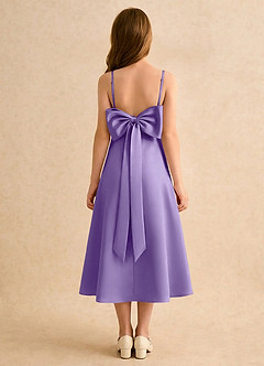 Azazie Jaella Girls Formal Flower Girl Dresses Tahiti A-Line Pleated Matte Satin Dress image1