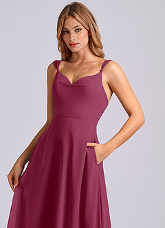 Azazie Beatrice Final Sale Mulberry A-Line Sweetheart Neckline Chiffon Dress image6