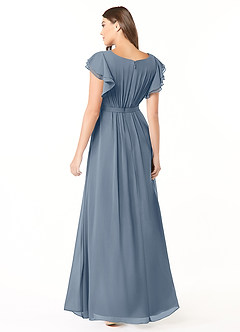 Azazie Daphne Modest Bridesmaid Dresses A-Line Ruffled Chiffon Floor-Length Dress image2
