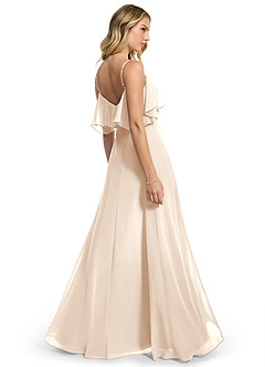 Azazie Jean Bridesmaid Dresses White Alabaster A-Line Chiffon Convertible Dress image2