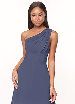 Azazie Ashley Bridesmaid Dresses Stormy A-Line Ruched Chiffon Dress image5