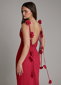 Azazie Kalico Bridesmaid Dresses Scarlet Mermaid Pleated Chiffon Dress image2