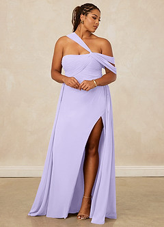 Christian Siriano Bridal for Azazie 1014 Bridesmaid Dresses Lilac A-Line Off the Shoulder Chiffon Dress image13