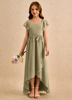 Azazie Milly Girls Formal Flower Girl Klänningar Klä A-Line i Chiffong Plisserad image3