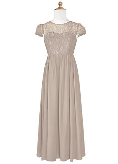 Azazie Delevingne Junior Frost A-Line Lace Chiffon Dress image6