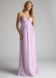 Azazie Emree Abiti da damigella d'onore premaman Abito A-Line Chiffon Floor-Length image3