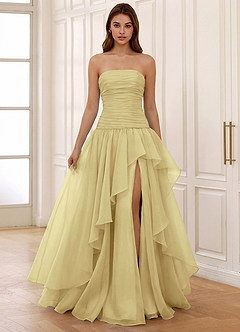 Ocavivien Amarillo Vestido de fiesta de tul image3