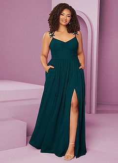 Barbie ♥ Azazie Jurken voor thuis passen Jurk van Chiffon met A-Lijn Geplooid Zwart image8