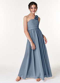 Azazie Flower Junior Twilight A-Line Pleated Chiffon Dress image3