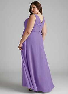 Azazie Flora Brautjungfernkleider A-Linie Plissee Chiffon Kleid Tahiti image11