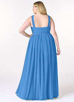 Azazie Elvira Bridesmaid Dresses Blue Jay A-Line Pleated Chiffon Dress image8