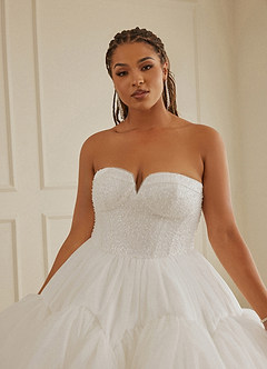 Christian Siriano Bridal for Azazie 2007 Robes de mariée Robe Princesse en Tulle Paillettes Blanc Diamant Cacao image16