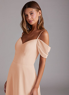 Azazie Marley Bridesmaid Dresses English Rose A-Line Off the Shoulder Chiffon Convertible Dress image8