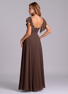 Azazie Leilani Bridesmaid Dresses Ganache A-Line Pleated Chiffon Dress image6