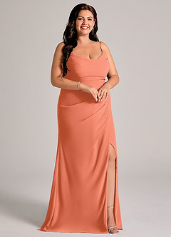 Azazie Deandra Bridesmaid Dresses Sunset Mermaid Pleated Chiffon Dress image10