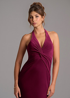 Azazie Valerie Robes de demoiselle d'honneur Robe Sirène en velours Cabernet image2