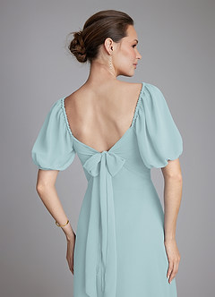 Azazie Fatima Bridesmaid Dresses Mist A-Line with Pockets Chiffon Dress image2