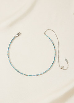 front Blaues Choker mit gemischten Steinen