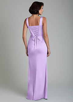Azazie Amora Robes de demoiselle d'honneur Robe Sirène en Satin extensible Corset Lilas image2