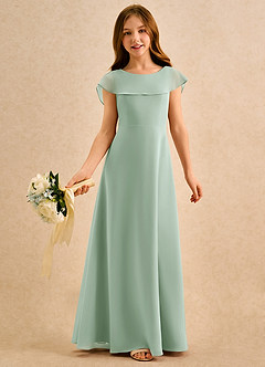 Azazie Kittie Girls Formal Flower Girl Klänningar Klä A-Line i Chiffong image1