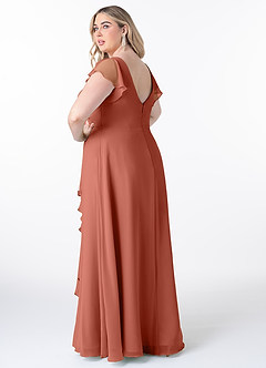 Azazie Omari Bridesmaid Dresses Clay A-Line Chiffon Dress image8