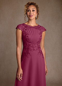 Azazie Christi Abiti per la Madre della Sposa Abito A-Line in Chiffon Pizzo Gelso image5