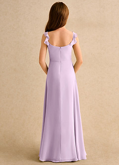 Azazie Puppy Girls Formal Flower Girl Dresses Frosted Lilac A-Line Pleated Chiffon Dress image2
