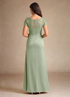 Azazie Santa Ana Kleider für die Brautmutter A-Linie Spitze Stretch-Satin Kleid Staubiger Salbeigrün image3