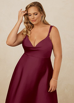 Christian Siriano Bridal for Azazie 1001 Bridesmaid Dresses Mulberry A-Line Sweetheart Neckline Stretch Satin Dress image16