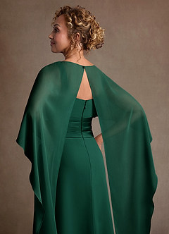 Azazie Marilla Klänningar till brudens mor Klä A-Line i Chiffong Plisserad Smaragdgrön image7