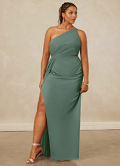 Christian Siriano Bridal for Azazie 1003 Bridesmaid Dresses Eucalyptus Sheath One Shoulder Chiffon Dress image11