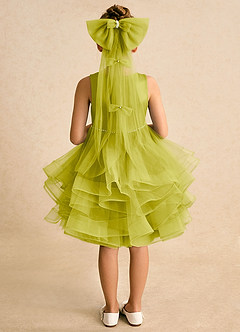 Azazie Tinie Abiti da Ragazza di Fiori Abito Principessa in Tulle Fiocco Citronella image6