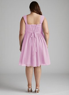 Azazie Angie Brautjungfernkleider A-Linie Korsett Chiffon Kleid Bonbonrosa image14