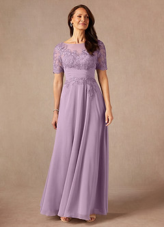 Azazie Raissa Kleider für die Brautmutter A-Linie Spitze Chiffon Kleid Blauregen image5