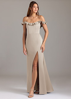 Azazie Callie Bridesmaid Dresses Frost A-Line Ruched Stretch Satin Convertible Dress image5