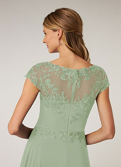 Azazie Shonda Mother of the Bride Dresses Dusty Sage Lace Chiffon Dress image10