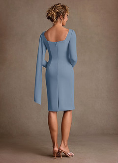 Azazie Merian Klänningar till brudens mor Klä Kolumn i Stretch crepe Plisserad Dammblå image2