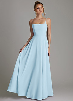 Azazie Elita Bridesmaid Dresses Sky Blue A-Line Pleated Chiffon Dress image1