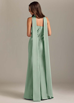 Azazie Kinsley Robes de demoiselle d'honneur Robe Sirène en Satin extensible Fente Latérale Agave image2