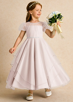 Azazie Duckie Flower Girl Klänningar Klänning Balklänning i Tyll Plisserad image1