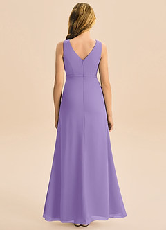 Azazie Floris Junior Jurk van Chiffon met A-Lijn Geplooid Tahiti image3