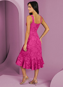 Barbie ♥ Azazie 신부 들러리 드레스 스퀘어넥 플로럴 번아웃 A라인 드레스 image2