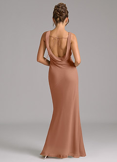 Azazie Rylina Brautjungfernkleider Meerjungfrau-Linie Plissee Chiffon Kleid Bronzer image6