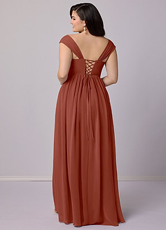 Barbie ♥ Azazie Bridesmaid Dresses Auburn A-Line Corset Chiffon Dress image10