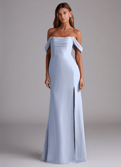 Azazie Saige Bridesmaid Dresses Ice A-Line Off the Shoulder Chiffon Convertible Dress image3